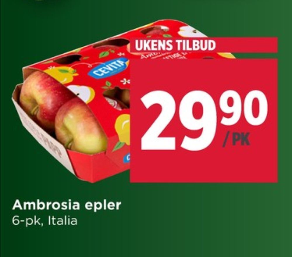 Meny Cevita epler tilbud