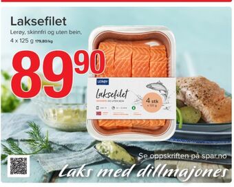 Spar Lerøy laksefilet tilbud