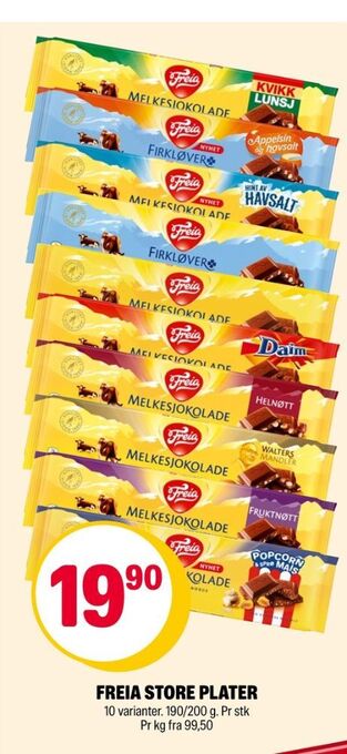 Coop Extra Melkesjokolade sjokoladeplate tilbud