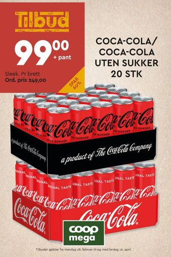 Coop Mega Coca-cola zero brus tilbud