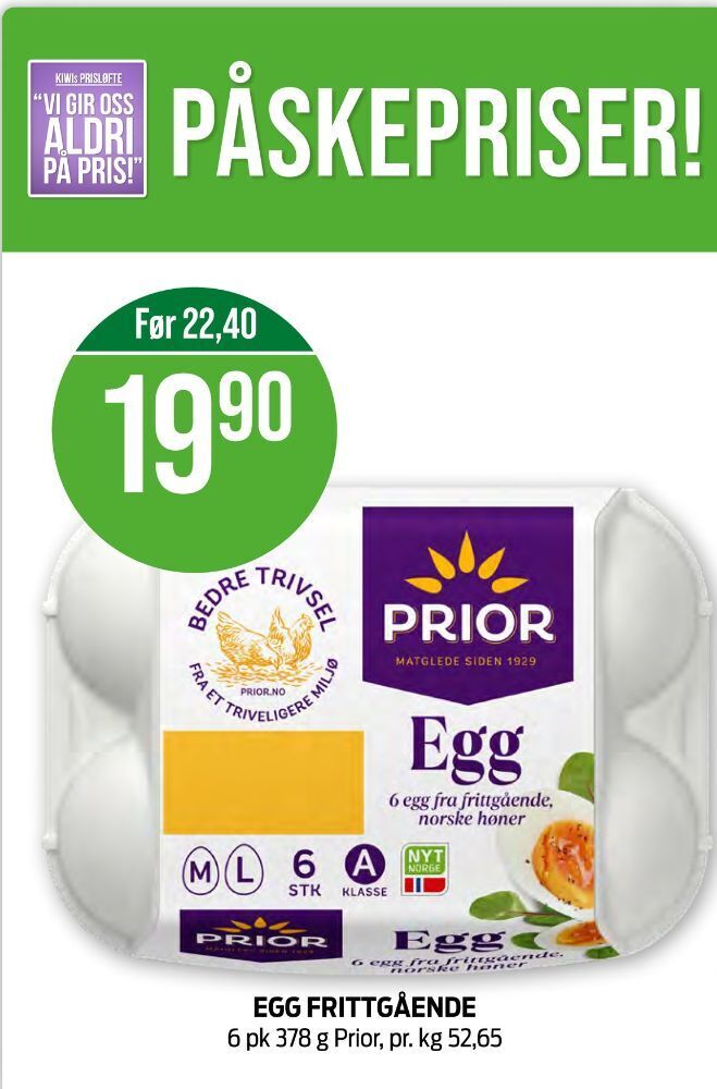Kiwi Prior egg tilbud