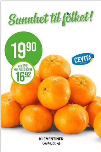 Kiwi Cevita klementiner tilbud