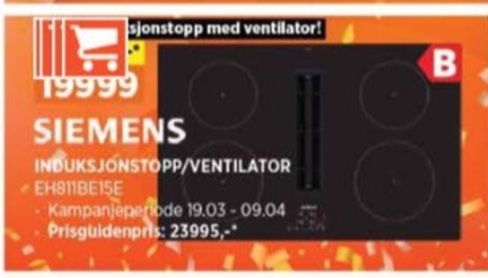 POWER Siemens induksjonsplate tilbud