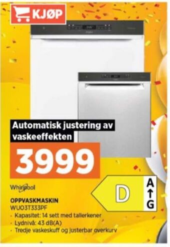 POWER Whirlpool oppvaskmaskin tilbud