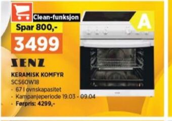POWER Senz komfyr tilbud