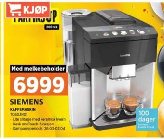 POWER Siemens kaffemaskin tilbud
