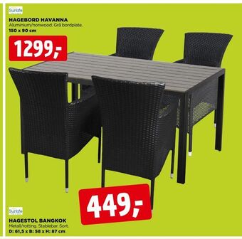 jem & fix Hagebord havanna tilbud