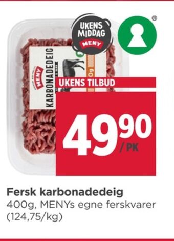 Meny Meny karbonadedeig tilbud