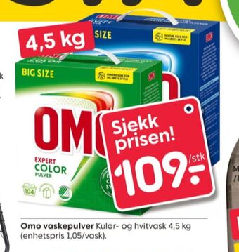 Rusta Omo vaskepulver tilbud