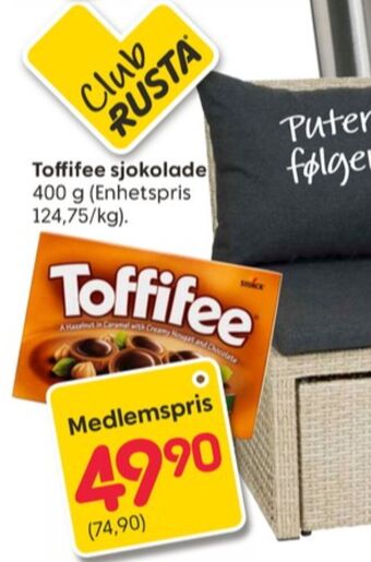 Rusta Toffifee sjokolade tilbud