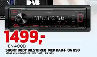 Bilxtra Short body bilstereo med dab+ og usb tilbud