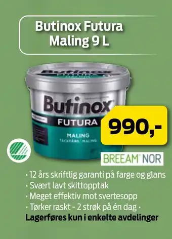 Mal Proff Butinox futura maling 9 L tilbud