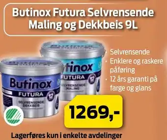 Mal Proff Butinox futura selvrensende maling og dekkbeis 9L tilbud