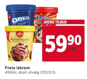 Meny Freia iskrem tilbud