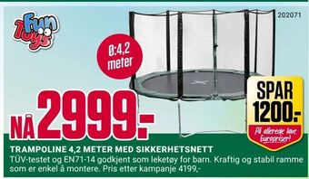Europris Trampoline 4,2 meter med sikkerhetsnett tilbud