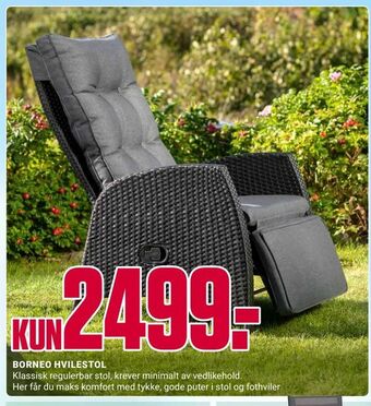 Europris Borneo hvilestol tilbud