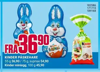 Europris Kinder påskehare tilbud