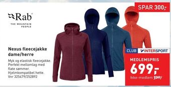 Intersport Nexus fleecejakke dame/herre tilbud