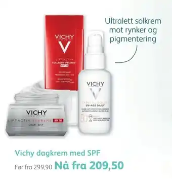 Vitusapotek Vichy dagkrem med SPF tilbud