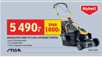 Gressklipper combi 753 s med justerbart håndtak