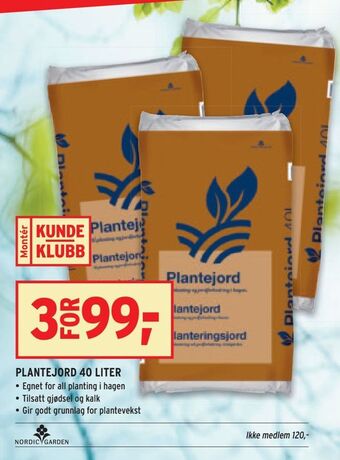 Montér Plantejord 40 liter tilbud