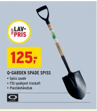Montér Q-garden spade spiss tilbud