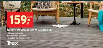 Montér Terrassebord island mist 25x140x4880 mm tilbud