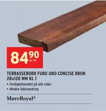 Montér Terrassebord furu uno concise brun 28x120 mm kl 1 tilbud