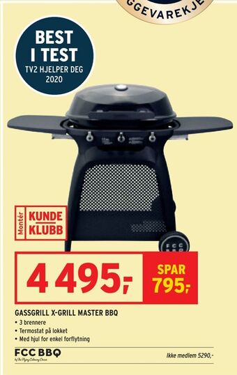 Montér Gassgrill x-grill master bbq tilbud