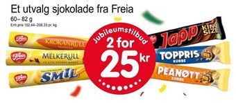 Joker Et utvalg sjokolade fra Freia tilbud