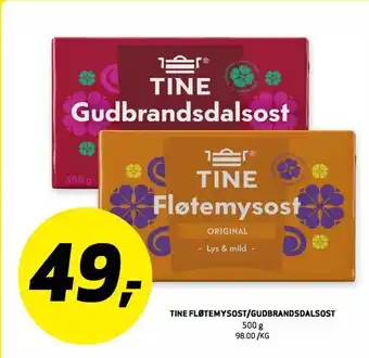 Bunnpris Tine fløtemysost /gudbrandsdalsost tilbud