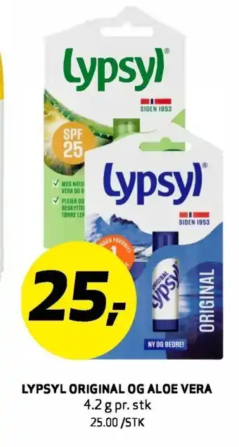 Bunnpris LYPSYL ORIGINAL OG ALOE VERA tilbud