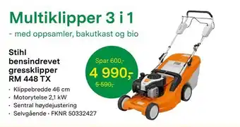 Felleskjøpet Stihl bensindrevet gressklipper RM 448 TX tilbud