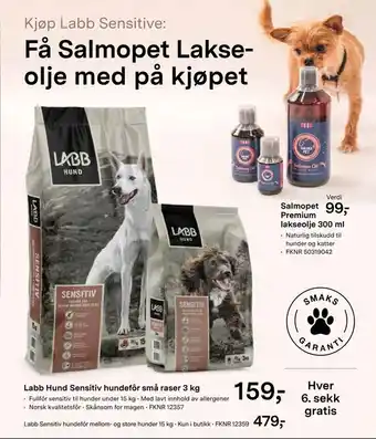 Felleskjøpet Labb Hund Sensitiv hundefôr små raser 3 kg tilbud