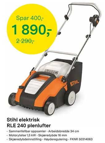 Felleskjøpet Stihl elektrisk RLE 240 plenlufter tilbud