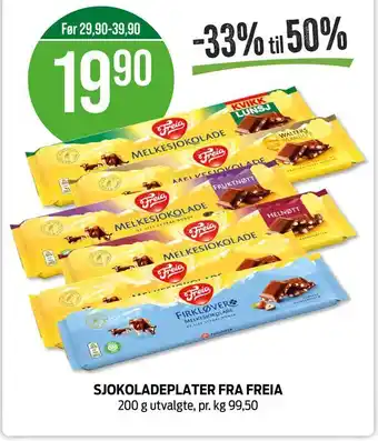 Kiwi Sjokoladeplater fra freia tilbud