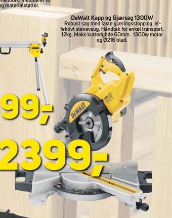Megaflis DeWalt Kapp og Gjærsag 1300W tilbud