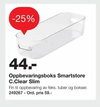 Staples Oppbevaringsboks Smartstore C.Clear Slim tilbud