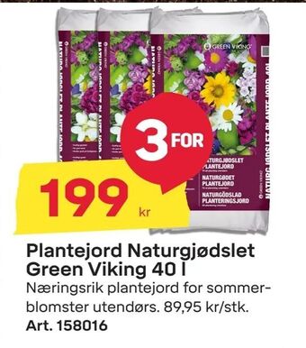 Plantejord Naturgjødslet Green Viking 40 l