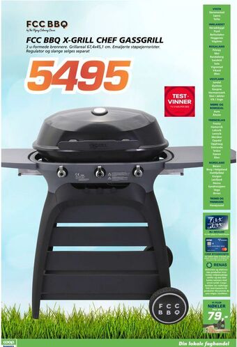 Coop Byggmix Fcc bbq x-grill chef gassgrill tilbud