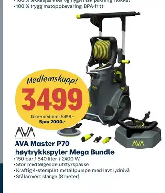 Coop Obs AVA Master P70 høytrykkspyler Mega Bundle tilbud