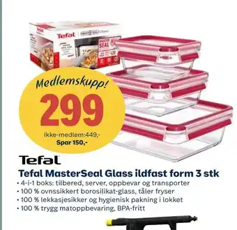 Coop Obs Tefal MasterSeal Glass ildfast form 3 stk tilbud