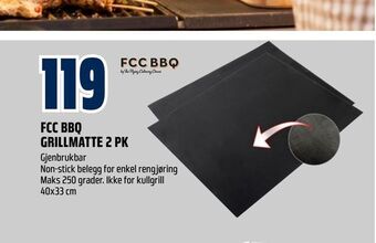 Obs Bygg Fcc bbq grillmatte 2 pk tilbud