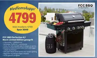 Obs Bygg FCC BBQ Perfection 4,1 Black Limited Edition gassgrill tilbud