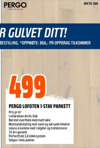 Obs Bygg Pergo lofoten 1-stav parkett tilbud