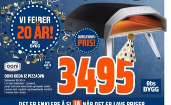 Obs Bygg Ooni koda 12 pizzaovn tilbud