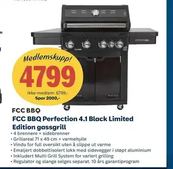 Coop Obs FCC BBQ Perfection 4,1 Black Limited Edition gassgrill tilbud