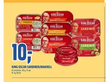 Coop Obs King oscar sardiner/makrell tilbud