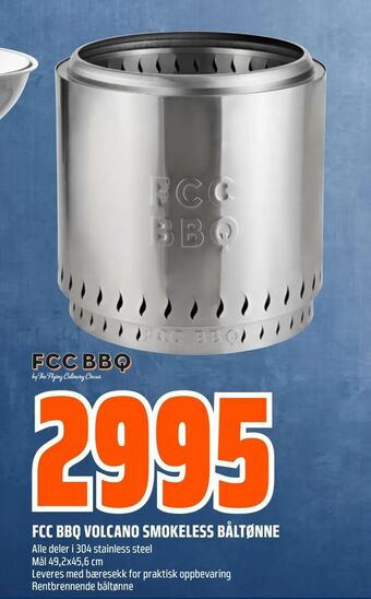 Obs Bygg Fcc bbq volcano smokeless båltønne tilbud