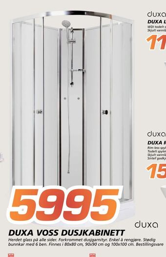 Coop Byggmix Duxa voss dusjkabinett tilbud